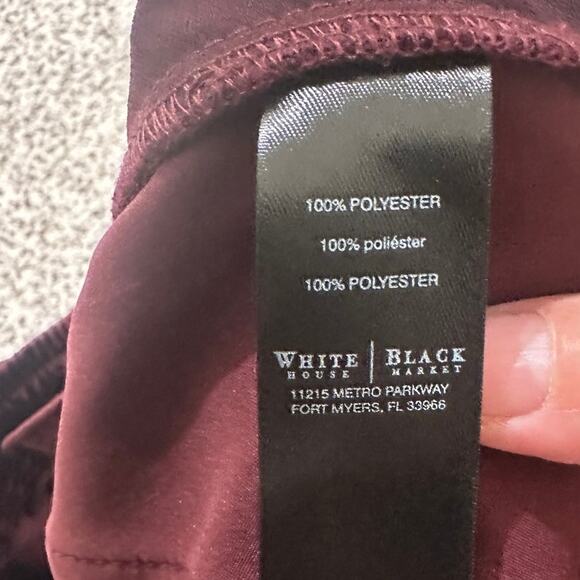 NEW Satin Ankle Trousers Silk Tulip Hem With Pockets Quiet Luxury, Port, size 8 - Picture 3 of 11